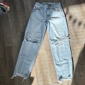 Distressed Light Blue Women's Jeans (Short)